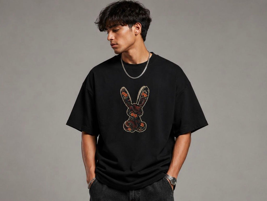NEVER BE MY RIVAL Graphic Oversized T-Shirt – Black